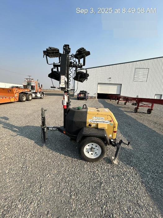 Allmand NLV3GR (4) LED Light Fixture 350W, 23' Vertical Mast, 3kW Prime, Towable, Deep Sea L401, Leveling Jacks, Yanmar T4F 5.8hp