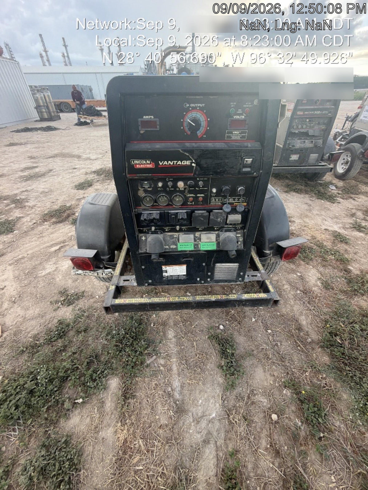 2019 Lincoln Electric Vantage 322 Ready-Pak 3, Two Wheel Trailer, Fender and Light Kit, Cable Rack