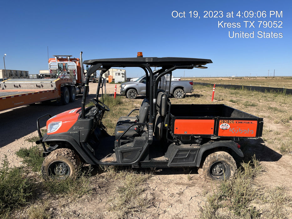 2022 Kubota RTV-X1140W-H Plastic Canopy, Windshield Acrylic Clear, LED Strobe Light, Wire Harness Kit, Back up Alarm