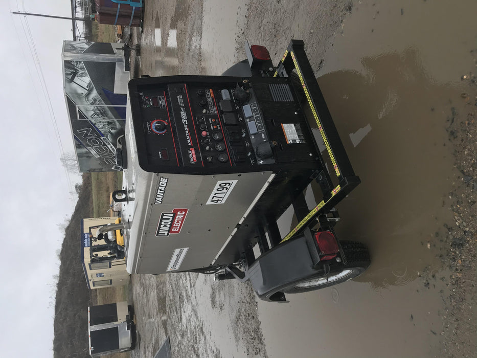 2019 Lincoln Electric Vantage 322 Ready-Pak 3, Two Wheel Trailer, Fender and Light Kit, Cable Rack