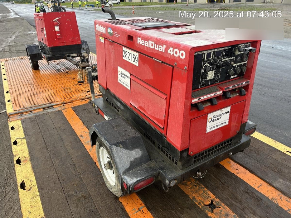 2022 Shindaiwa DGW400MDL Kubota D902 Engine, 23 HP, Dual Op Welder, Wire, Arc, Droop Stick, Tig, and CC Stick Functionality, Simulphase, 3 Phase and 1 Phase Gen Output, Single Axle NB Trlr, Slr Trckl Chrg 12V 12W, Fire Ext