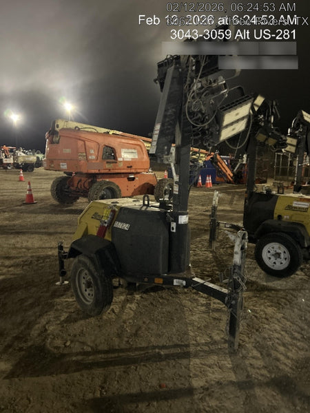 Allmand NLV3GR (4) LED Light Fixture 350W, 23' Vertical Mast, 3kW Prime, Towable, Deep Sea L401, Leveling Jacks, Yanmar T4F 5.8hp