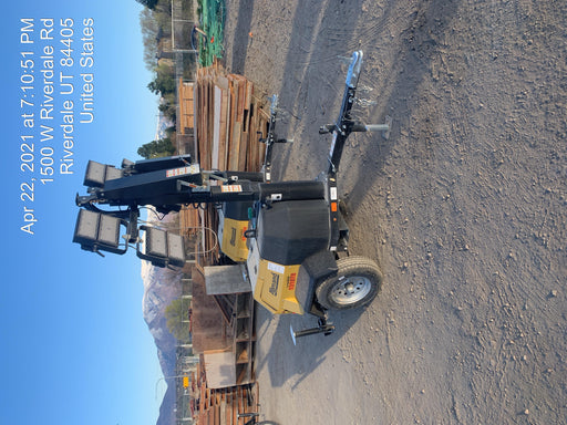 2021 Allmand NLV3GR (4) LED Light Fixture 350W, 23' Vertical Mast, 3kW Prime, Towable, Deep Sea L401, Leveling Jacks, Yanmar T4F 5.8hp