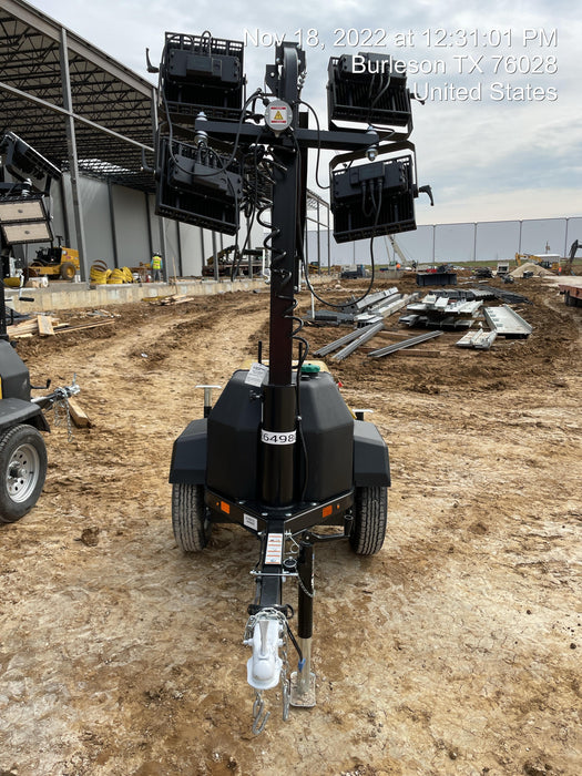 2022 Allmand NLV3GR (4) LED Light Fixture 350W, 23' Vertical Mast, 3kW Prime, Towable, ES Decals, T3