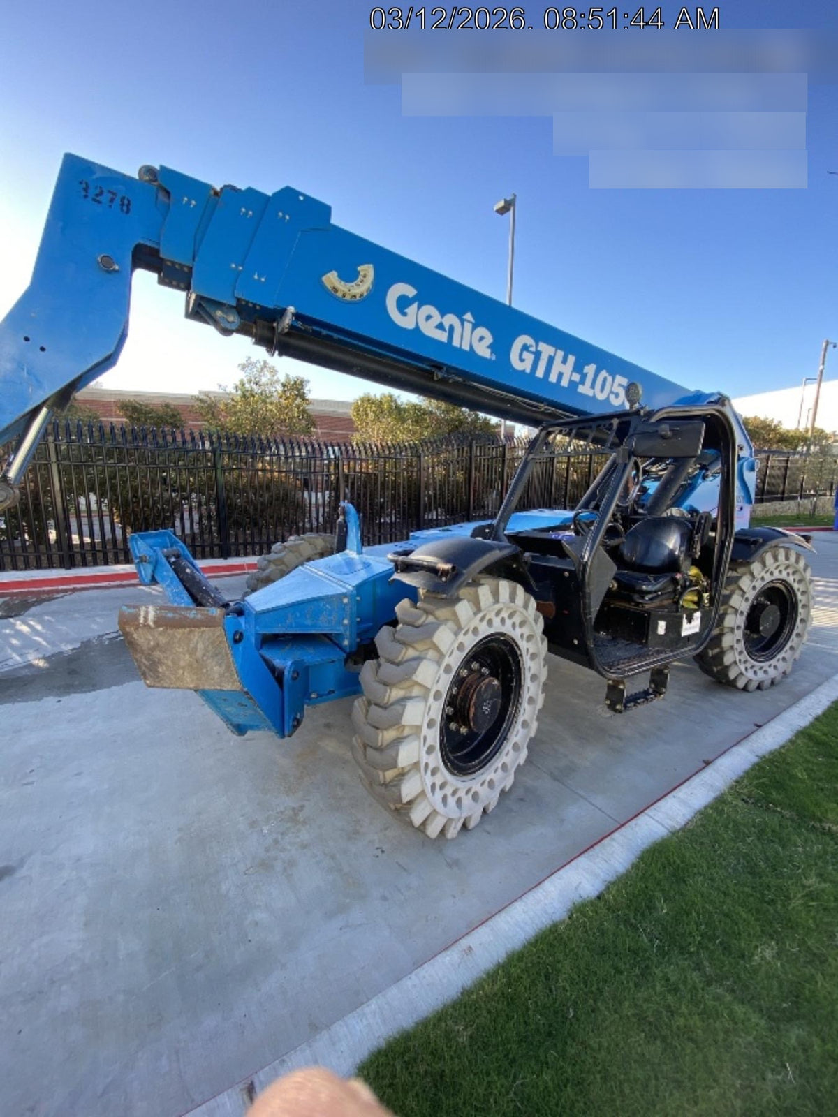 2017 Genie GTH-1056 Solid Tires, 60" carriage, Light Kit, Open ROPS