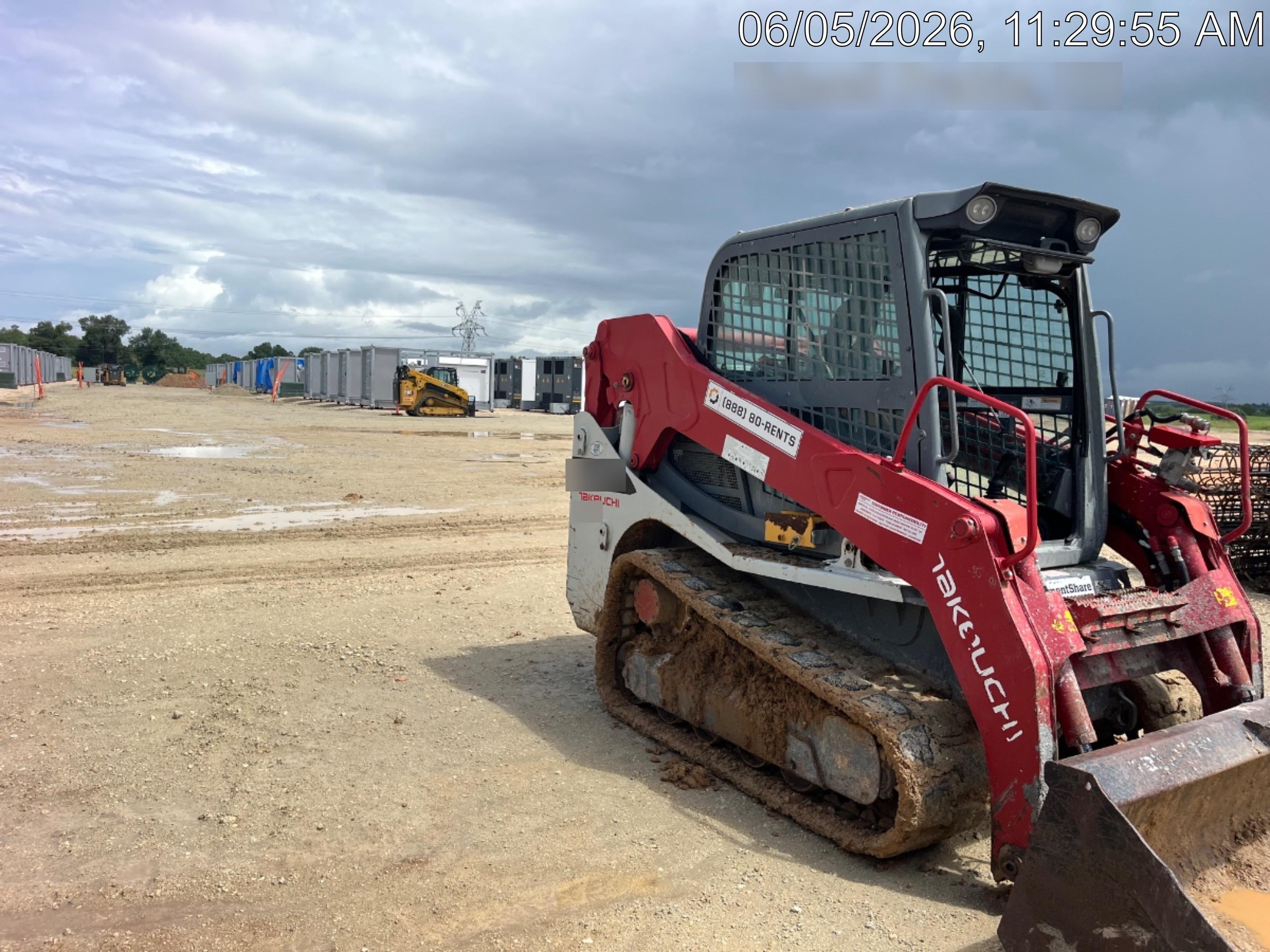 2019 Takeuchi TL10V2-CR Cab/Heat/AC, Rubber Tracks, Backup Alarm, Front & rear working Lights, Auxiliary Hydraulics, 2 Speed Travel, Engine Monitoring System, Hydraulic universal quick hitch w/76" HD smooth dirt bucket with bolt-on edge, 20.3 cubic feet capacity, 48" Pallet forks and frame