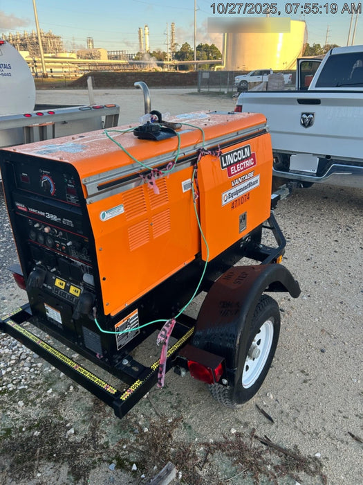 2024 Lincoln Electric Vantage 322 Welder Ready-Pak 3, Two wheel trailer, Fender and Light kit, Cable Rack, Orange