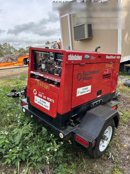 2024 Shindaiwa DGW400DML Kubota D902 Engine, 23 HP, Dual Op Welder, Wire, Arc, Droop Stick, Tig, and CC Stick Functionality, Simulphase, 3 Phase and 1 Phase Gen Output, Single Axle NB Trlr, Slr Trckl Chrg 12V 12W, Fire Ext, T3