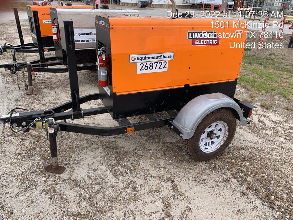 2022 Lincoln Electric LE400 Kubota V1505, Trlr, Cable Rack, Light Kit, ES Decals, T3