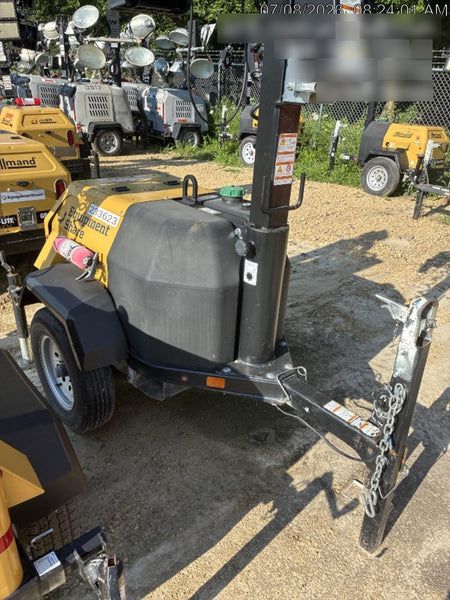 2022 Allmand NLV3GR (4) LED Light Fixture 350W, 23' Vertical Mast, 3kW Prime, Towable, Deep Sea L401, Leveling Jacks, Yanmar T4F 5.8hp