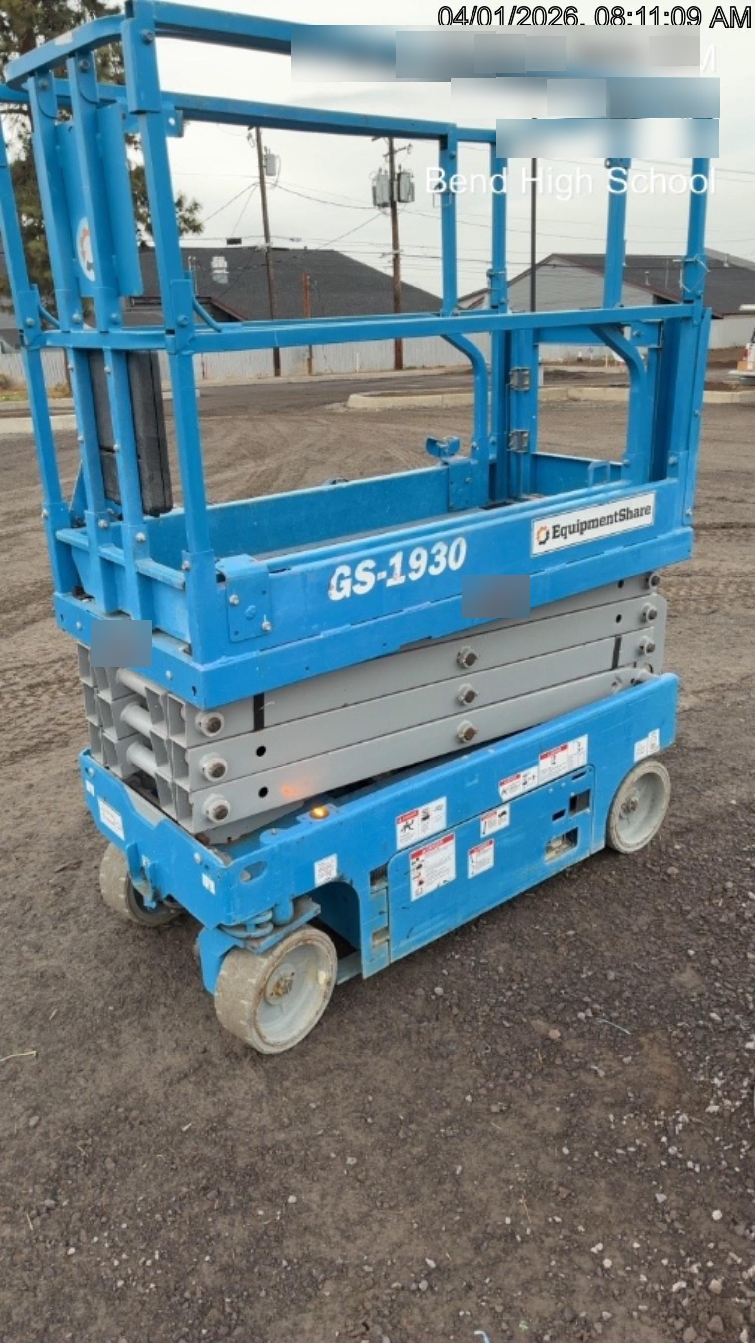 2020 Genie GS-1930 Solid Non Marking Tires, Beacon, Folding rails with half height swing gate, 800W Inverter