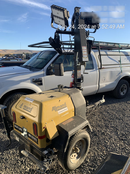 2022 Allmand NLV3GR (4) LED Light Fixture 350W, 23' Vertical Mast, 3kW Prime, Towable, Deep Sea L401, Leveling Jacks, Yanmar T4F 5.8hp
