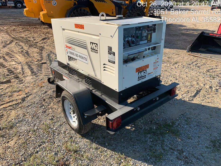 2020 Multiquip DLW400ESA4 400 amp Welder, 14kW, 120/240V, T4F Kubota, Trailer