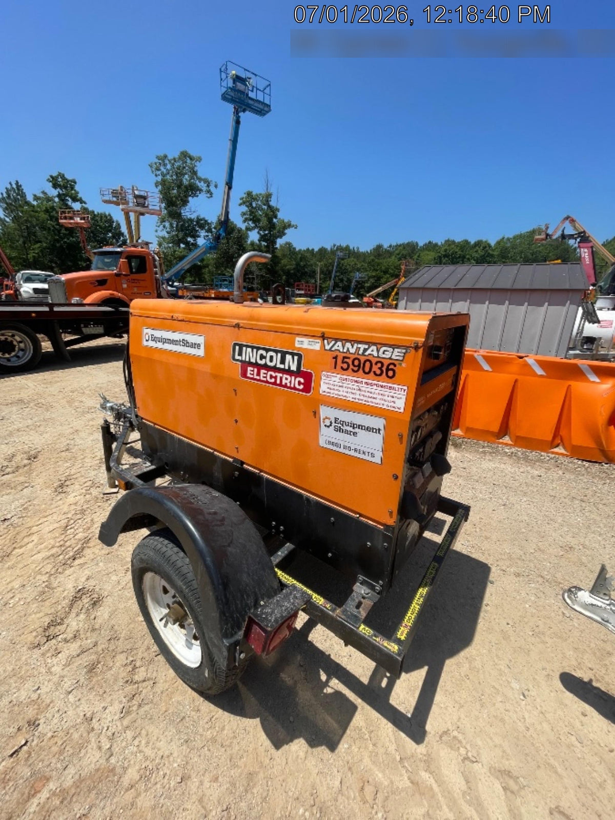 2021 Lincoln Electric Vantage 322 Vantage 322 Ready Pak 3 w/ Decals, ORANGE (includes trailer, cable rack, fender light kit) NO Telematics