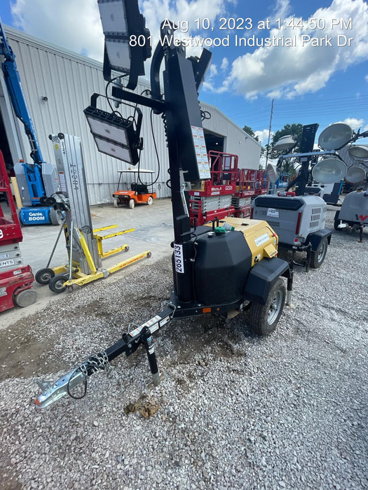 2022 Allmand NLV3GR (4) LED Light Fixture 350W, 23' Vertical Mast, 3kW Prime, Towable, ES Decals, T3