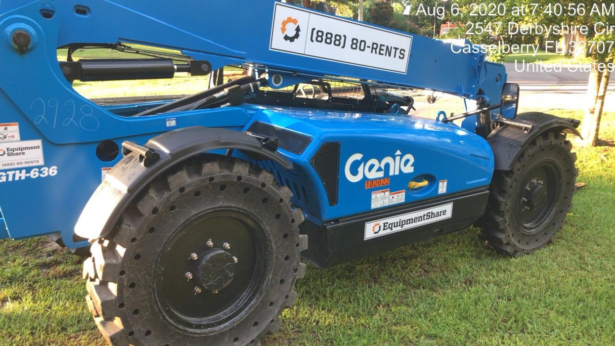 2020 Genie GTH-636 Canopy, Solid Tires, Work Lights, Beacon, Aux Hydraulics, Back up Alarm