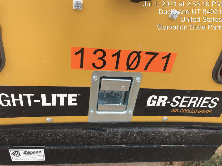 2021 Allmand NLV3GR (4) LED Light Fixture 350W, 23' Vertical Mast, 3kW Prime, Towable, Deep Sea L401, Leveling Jacks, Yanmar T4F 5.8hp