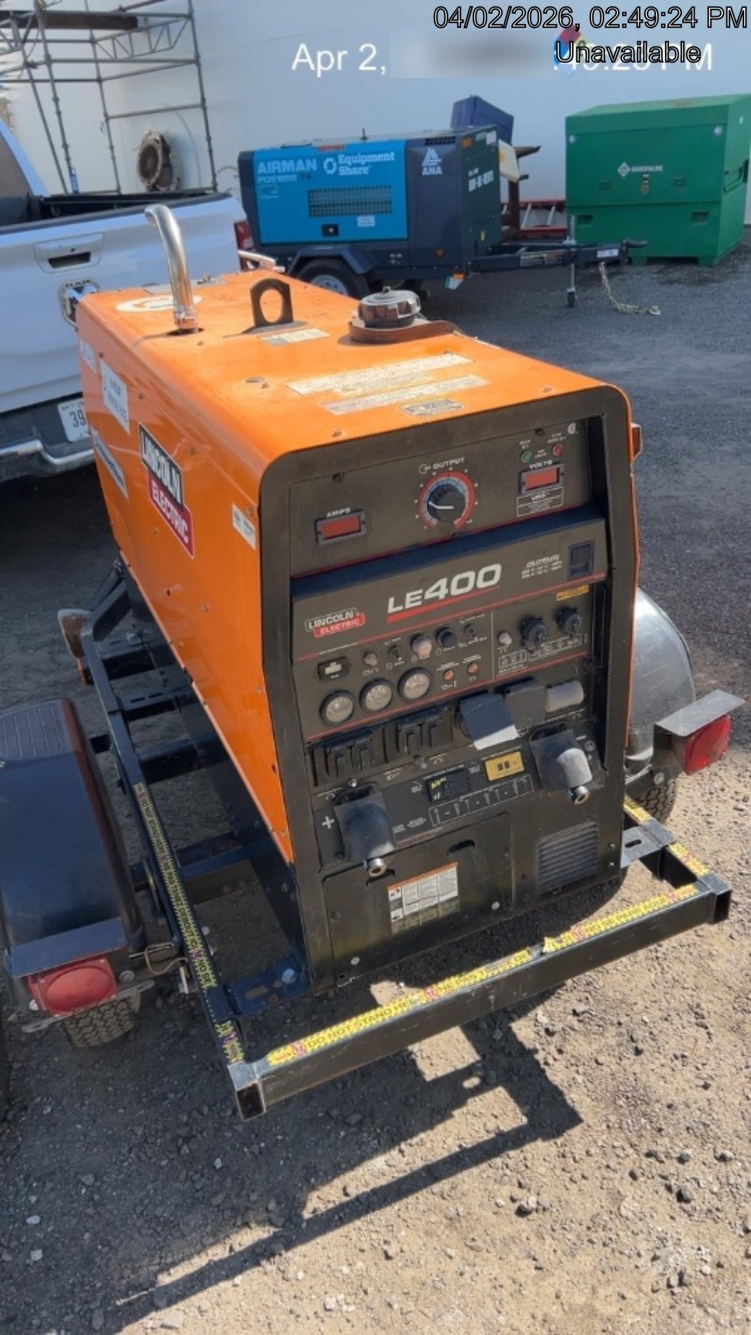 2023 Lincoln Electric LE400 Kubota V1505, Trlr, Cable Rack, Light Kit, ES Decals, T3