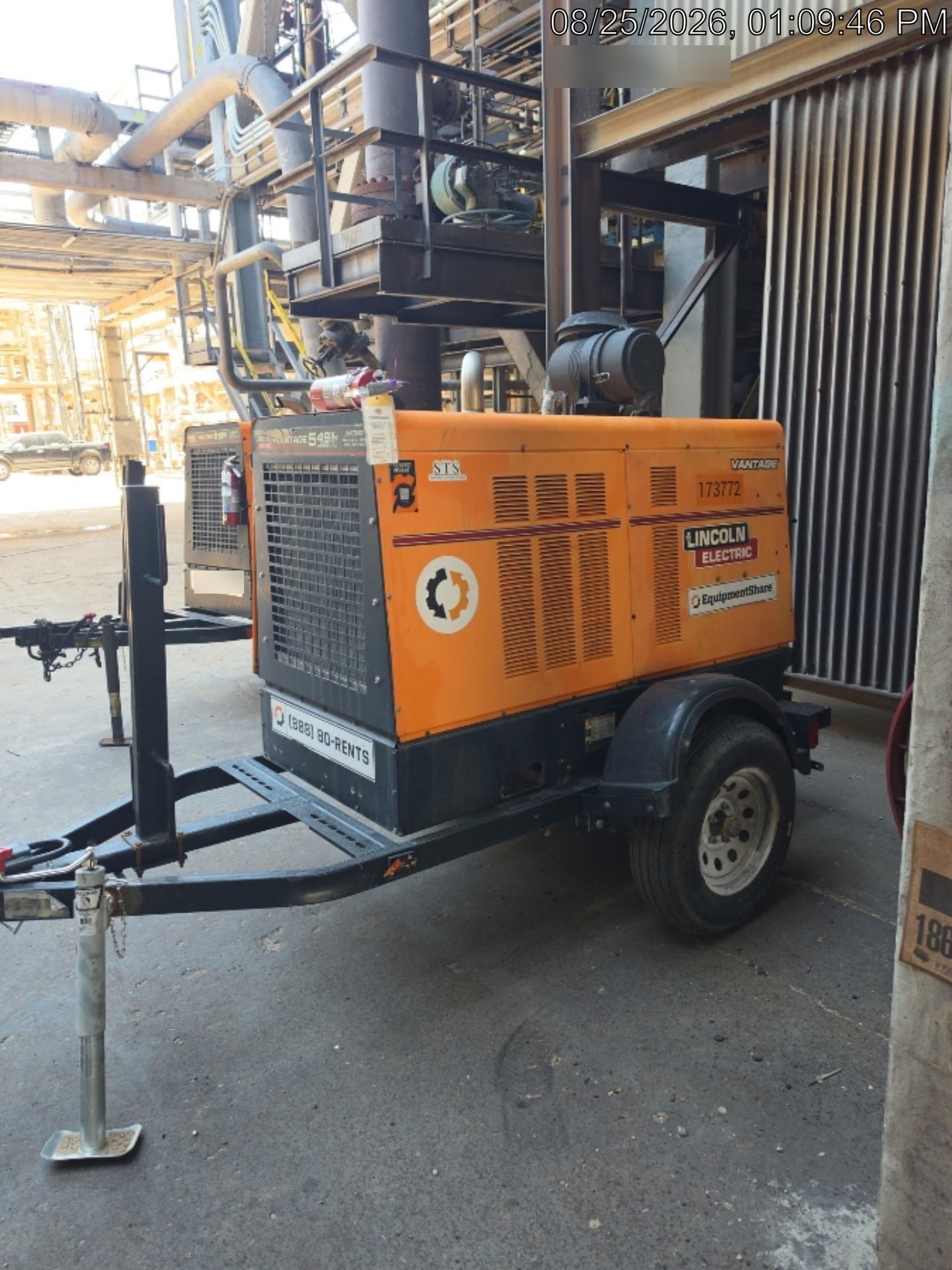 2021 Lincoln Electric Vantage 549X Ready Pak 3, ORANGE (includes trailer, cable rack, fender light kit)