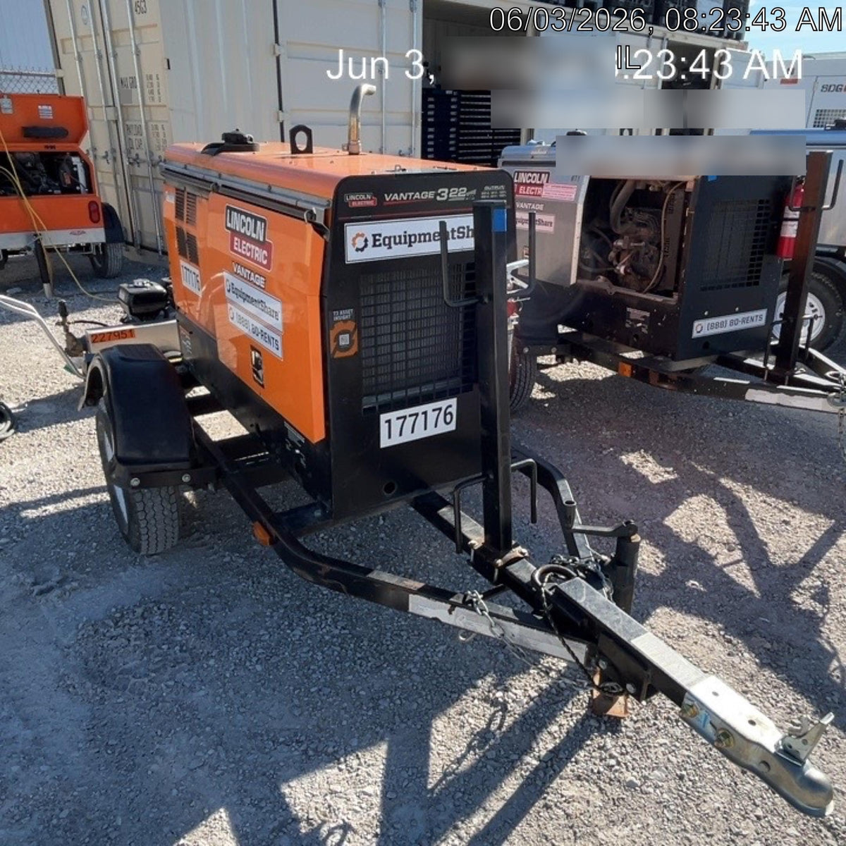 2021 Lincoln Electric Vantage 322 Vantage 322 Ready Pak 3 w/ Decals, ORANGE (includes trailer, cable rack, fender light kit) NO Telematics