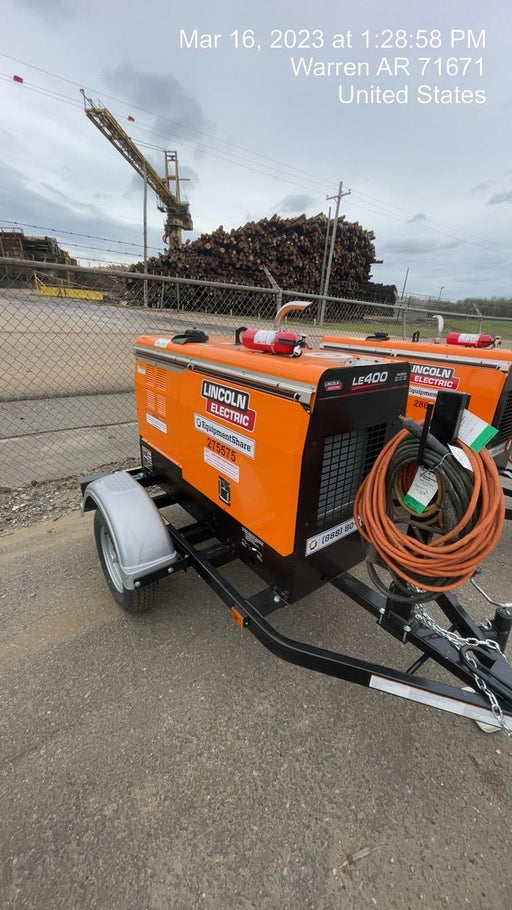 2022 Lincoln Electric LE400 Kubota V1505, Trlr, Cable Rack, Light Kit, ES Decals, T3