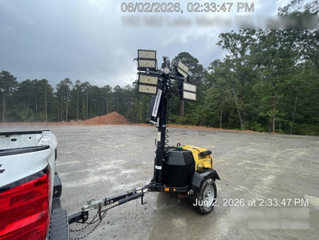 2022 Allmand NLV3GR (4) LED Light Fixture 350W, 23' Vertical Mast, 3kW Prime, Towable, Deep Sea L401, Leveling Jacks, Yanmar T4F 5.8hp