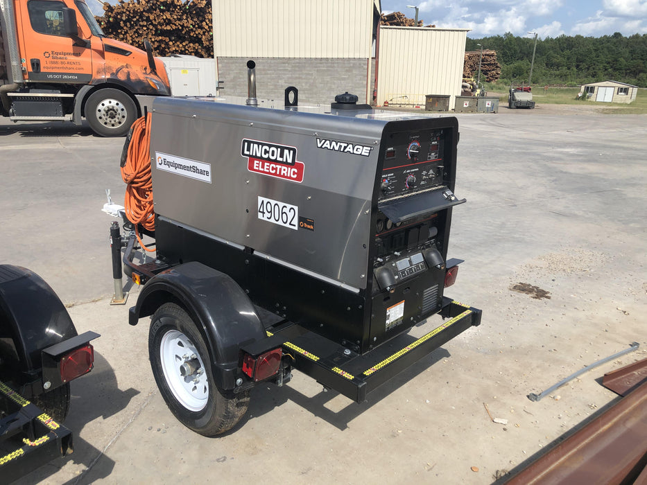 2019 Lincoln Electric Vantage 322 Ready-Pak 3, Two Wheel Trailer, Fender and Light Kit, Cable Rack