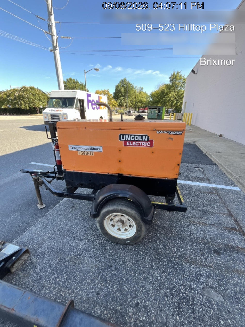 2021 Lincoln Electric Vantage 322 Vantage 322 Ready Pak 3 w/ Telematics & Decals, ORANGE (includes trailer, cable rack, fender light kit)