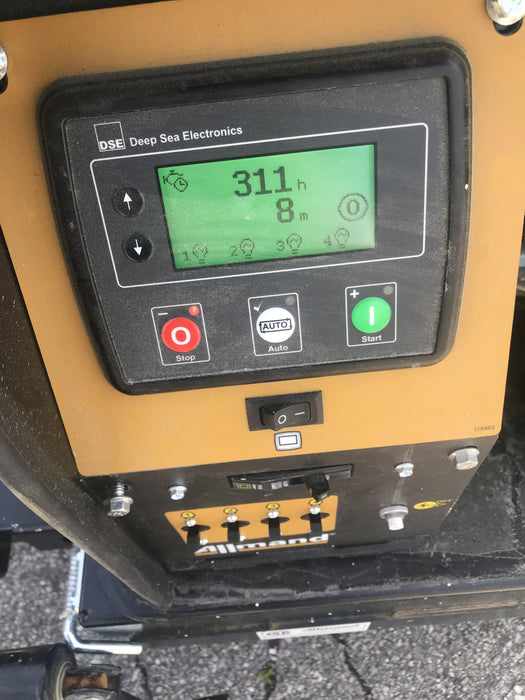 2021 Allmand NLV3GR (4) LED Light Fixture 350W, 23' Vertical Mast, 3kW Prime, Towable, Deep Sea L401, Leveling Jacks, Yanmar T4F 5.8hp