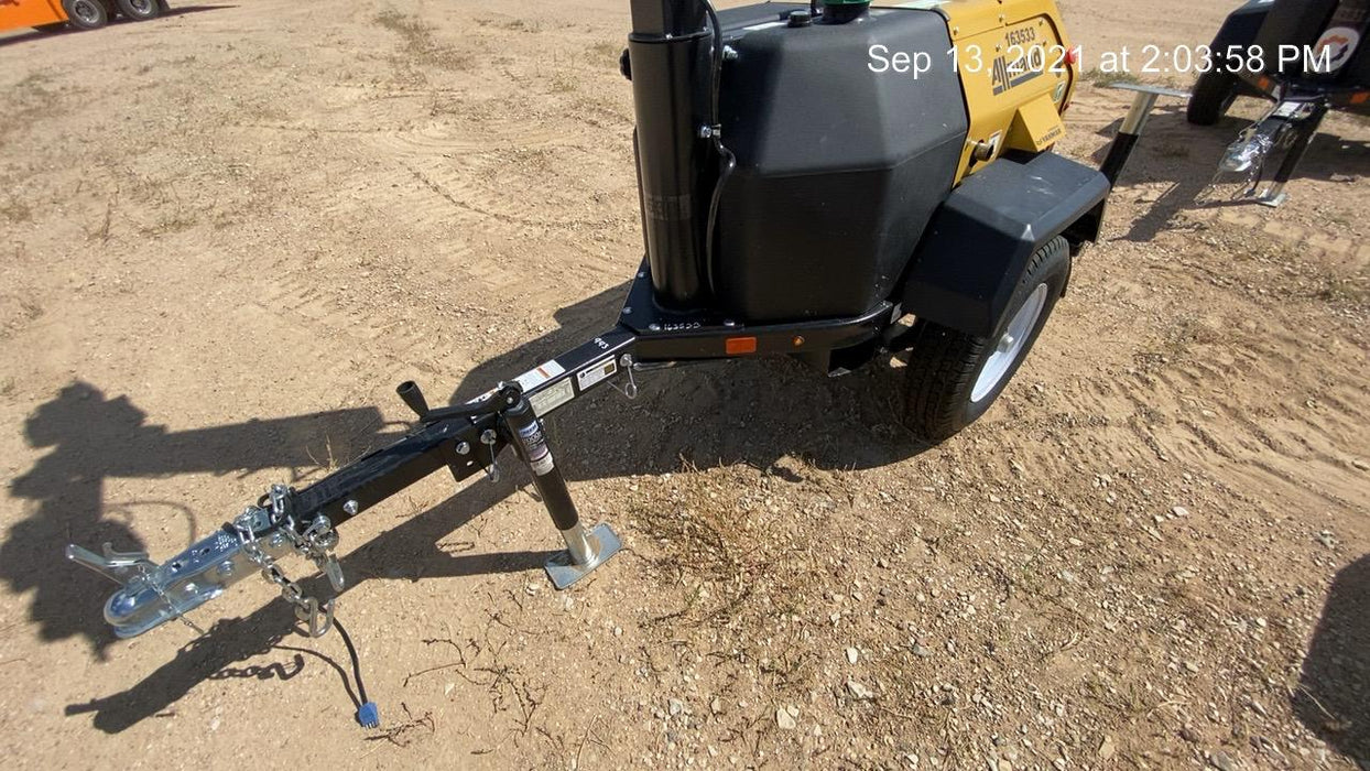 2021 Allmand NLV3GR (4) LED Light Fixture 350W, 23' Vertical Mast, 3kW Prime, Towable, Deep Sea L401, Leveling Jacks, Yanmar T4F 5.8hp