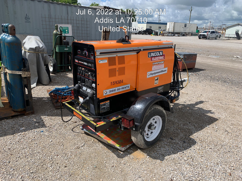 2021 Lincoln Electric Vantage 322 Vantage 322 Ready Pak 3 w/ Decals, ORANGE (includes trailer, cable rack, fender light kit) NO Telematics