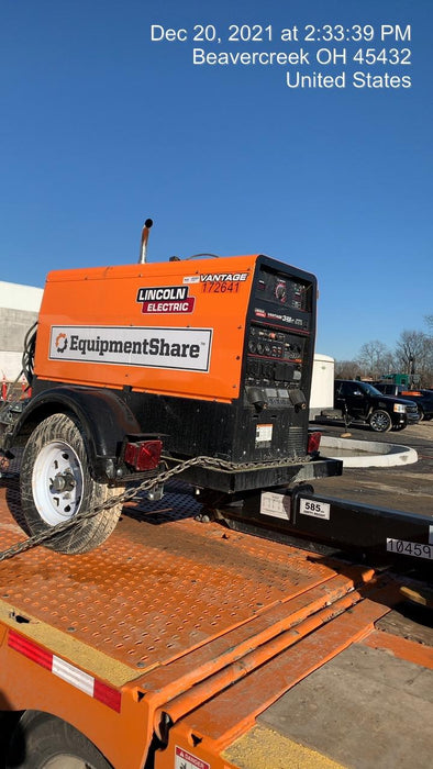 2021 Lincoln Electric Vantage 322 Vantage 322 Ready Pak 3 w/ Decals, ORANGE (includes trailer, cable rack, fender light kit) NO Telematics