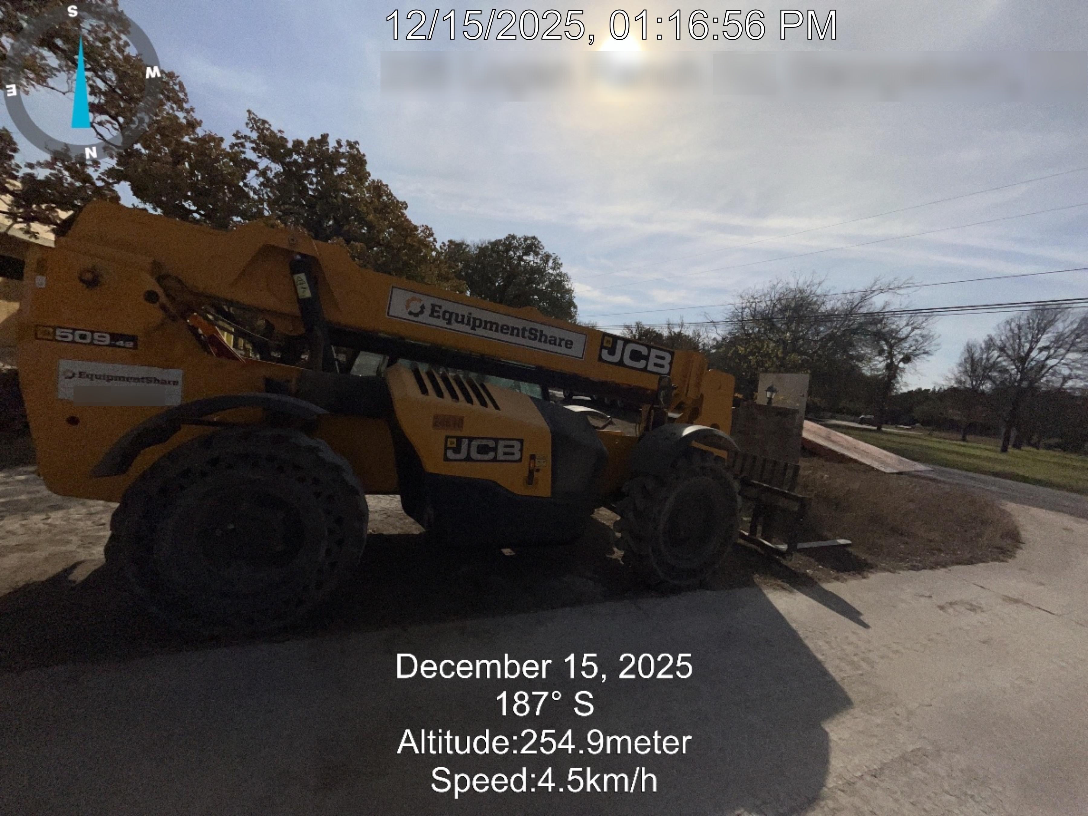 2019 JCB 509-42 JCB 509-42 Enclosed Cab, 74 HP, Solid Tires, Worklights, Beacon, Aux Hydraulics, Lifting Eye, 60" Carriage/60" Forks