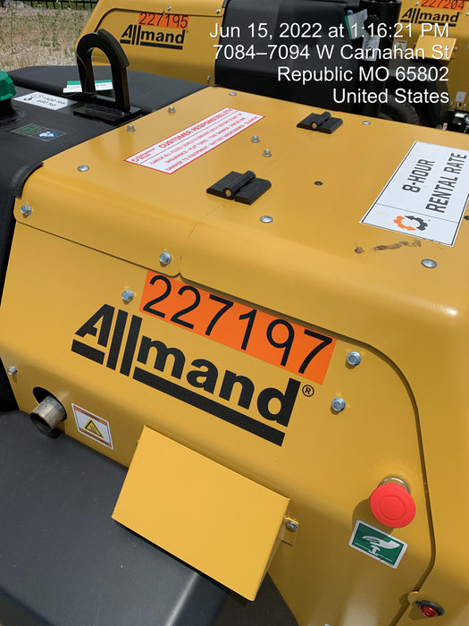 2022 Allmand NLV3GR (4) LED Light Fixture 350W, 23' Vertical Mast, 3kW Prime, Towable, Deep Sea L401, Leveling Jacks, Yanmar T4F 5.8hp