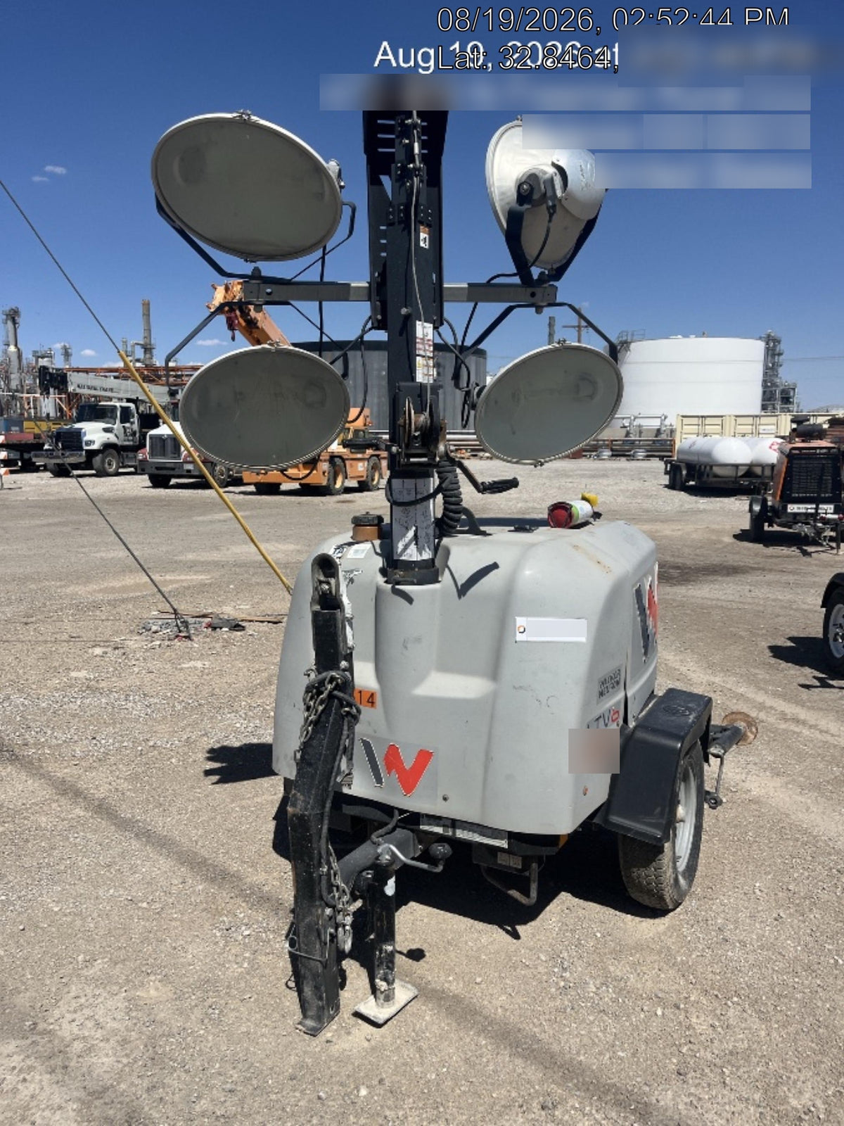 2018 Wacker Neuson LTV6L-MH Wacker Neuson LTV6L Mobile Light Tower w/Fuel Level Sensor Installed