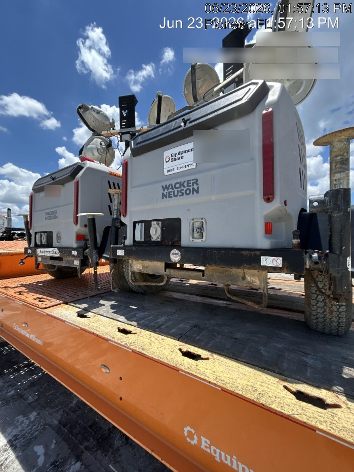 2019 Wacker Neuson LTV6L-MH Mobile Light Tower w/Fuel Level Sensor Installed