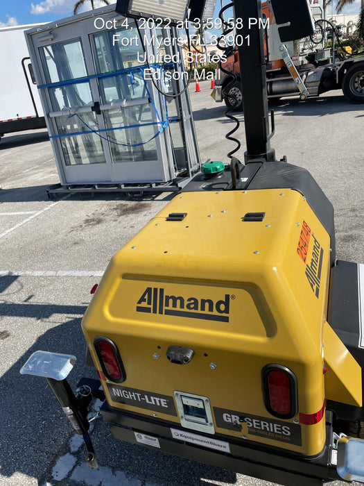 2022 Allmand NLV3GR (4) LED Light Fixture 350W, 23' Vertical Mast, 3kW Prime, Towable, ES Decals, T3