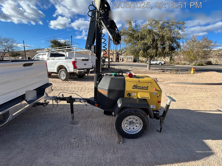 2022 Allmand NLV3GR (4) LED Light Fixture 350W, 23' Vertical Mast, 3kW Prime, Towable, ES Decals, T3