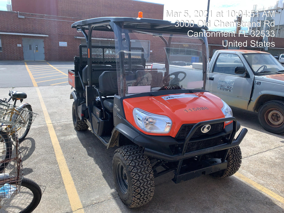 2020 Kubota RTV-X1140W-H 4wd Utility Cart, 4 Seat, Diesel, LED Strobe, Windshield Tempered Glass, Plastic Canopy, Wire Harness Kit, Backup Alarm