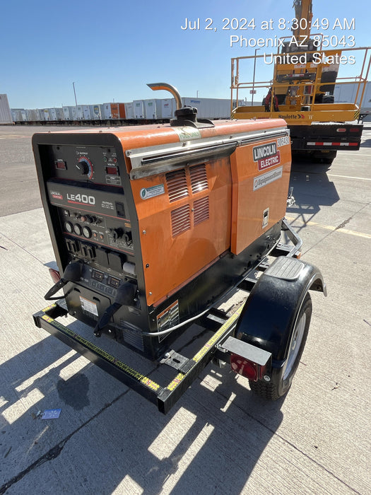 2023 Lincoln Electric LE400 Kubota V1505, Trlr, Cable Rack, Light Kit, ES Decals, T3