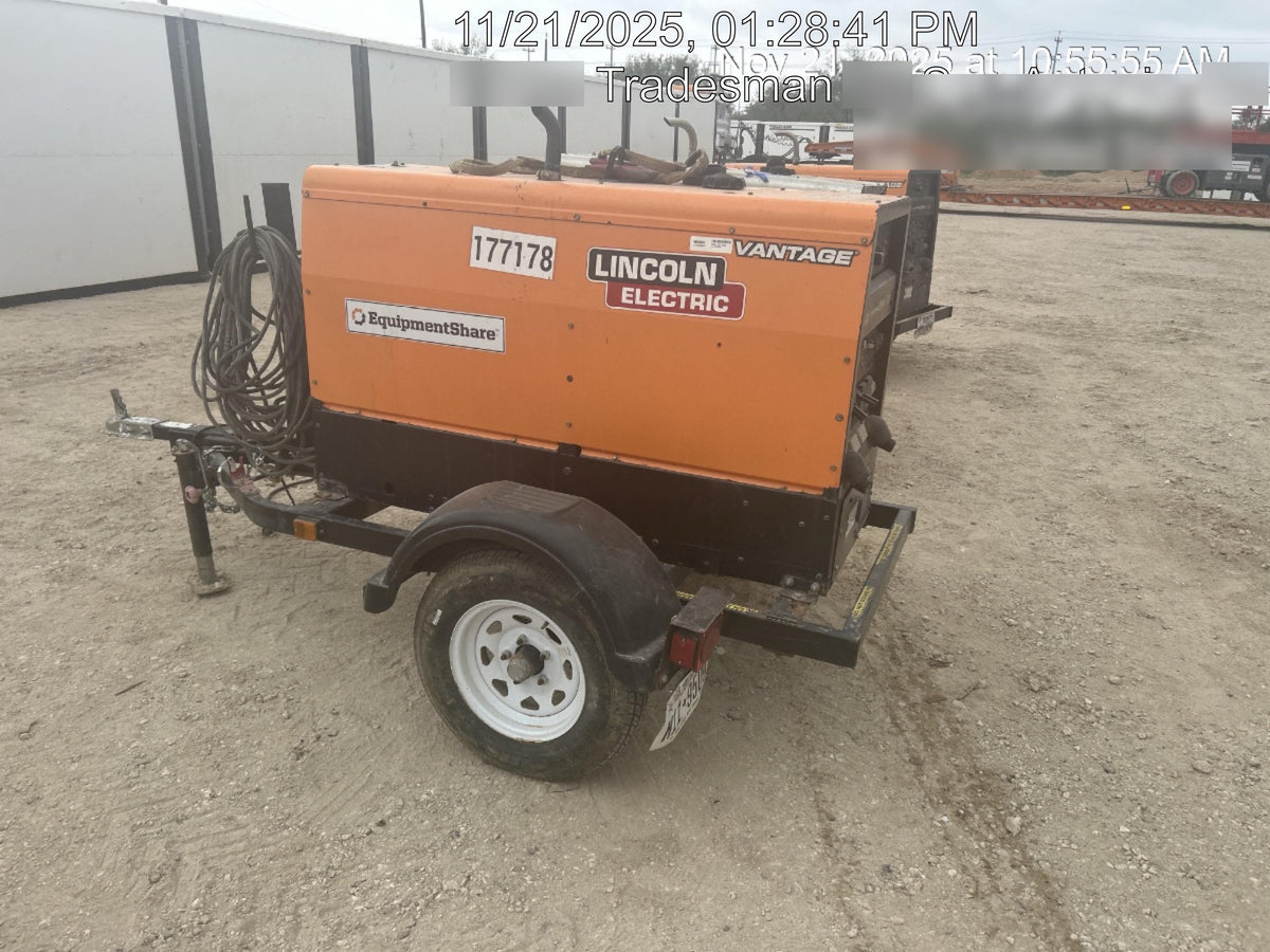 2021 Lincoln Electric Vantage 322 Vantage 322 Ready Pak 3 w/ Decals, ORANGE (includes trailer, cable rack, fender light kit) NO Telematics