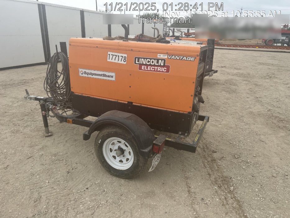 2021 Lincoln Electric Vantage 322 Vantage 322 Ready Pak 3 w/ Decals, ORANGE (includes trailer, cable rack, fender light kit) NO Telematics