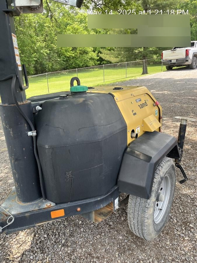2022 Allmand NLV3GR (4) LED Light Fixture 350W, 23' Vertical Mast, 3kW Prime, Towable, Deep Sea L401, Leveling Jacks, Yanmar T4F 5.8hp