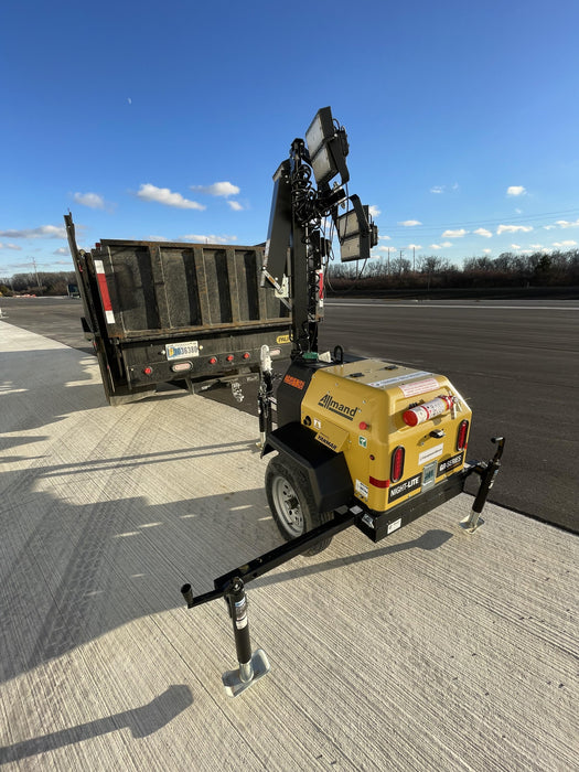 2022 Allmand NLV3GR (4) LED Light Fixture 350W, 23' Vertical Mast, 3kW Prime, Towable, ES Decals, T3