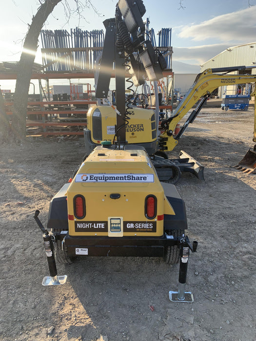 2022 Allmand NLV3GR (4) LED Light Fixture 350W, 23' Vertical Mast, 3kW Prime, Towable, Deep Sea L401, Leveling Jacks, Yanmar T4F 5.8hp