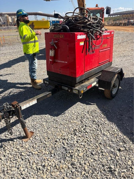 2024 Shindaiwa DGW400MDL Kubota D902 Engine, 23 HP, Dual Op Welder, Wire, Arc, Droop Stick, Tig, and CC Stick Functionality, Simulphase, 3 Phase and 1 Phase Gen Output, Single Axle NB Trlr, Slr Trckl Chrg 12V 12W, Fire Ext