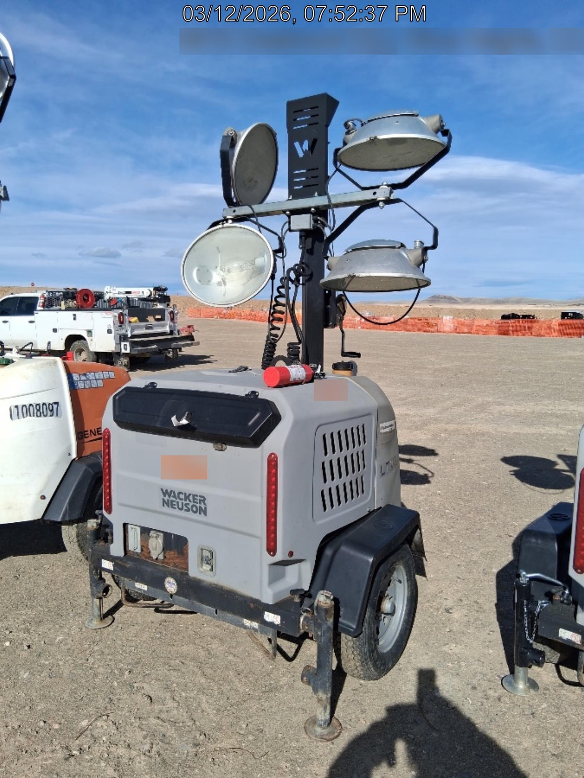 2019 Wacker Neuson LTV6L-MH Wacker Neuson LTV6L Mobile Light Tower w/Fuel Level Sensor Installed