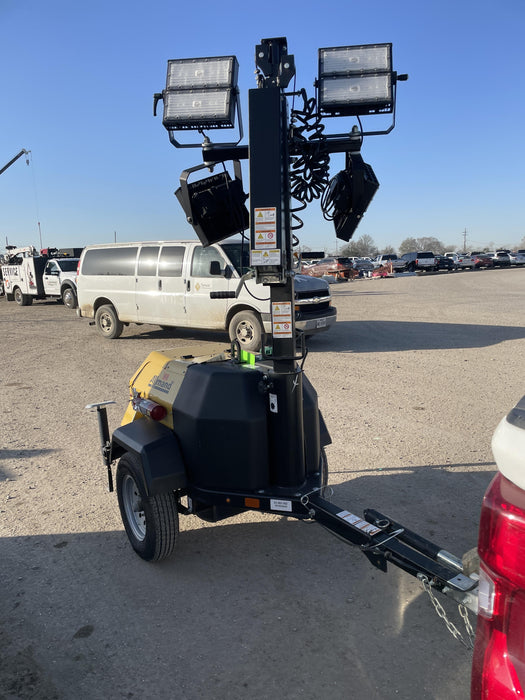 2022 Allmand NLV3GR (4) LED Light Fixture 350W, 23' Vertical Mast, 3kW Prime, Towable, Deep Sea L401, Leveling Jacks, Yanmar T4F 5.8hp