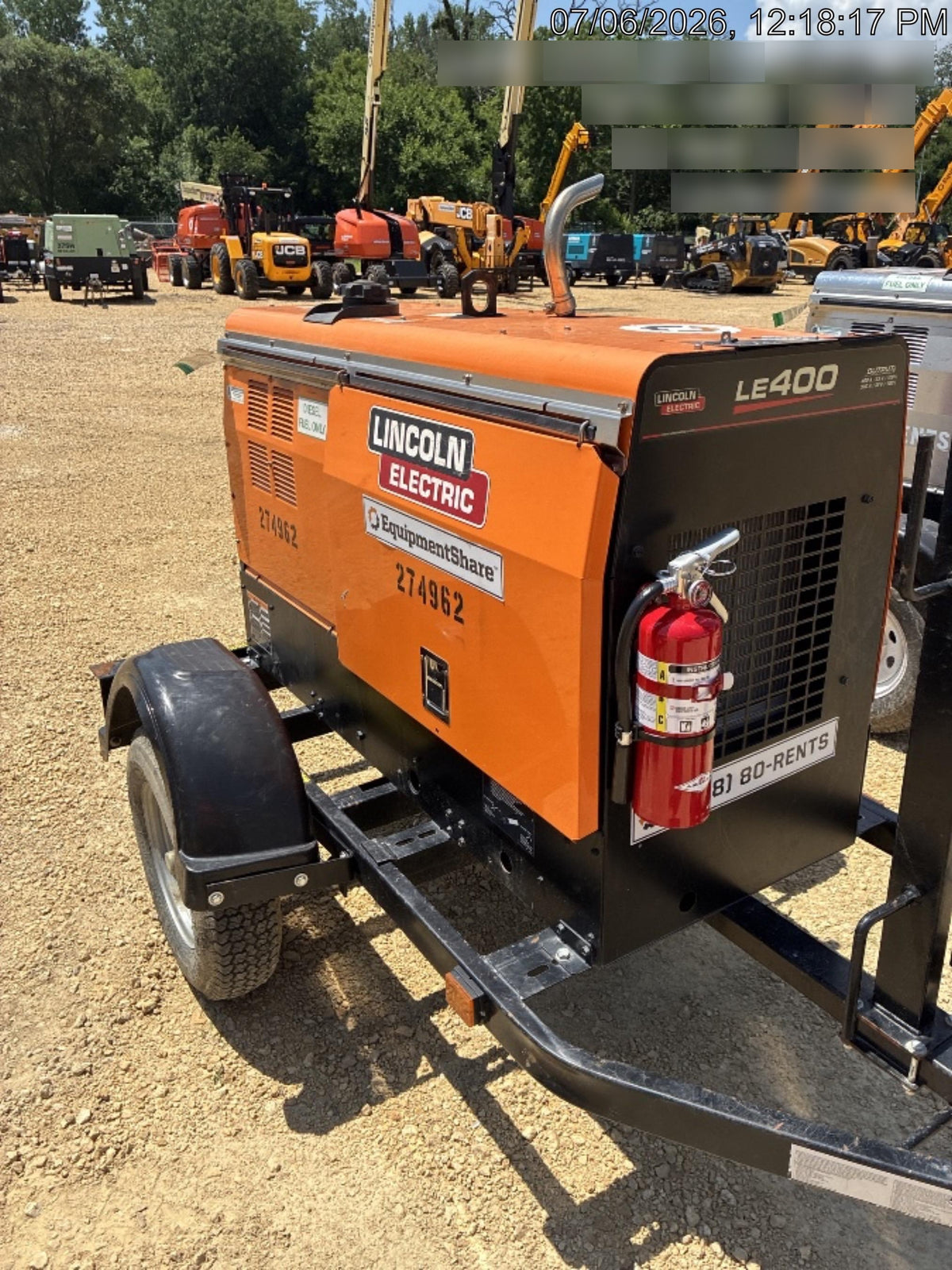 2022 Lincoln Electric LE400 Kubota V1505, Trlr, Cable Rack, Light Kit, ES Decals, T3