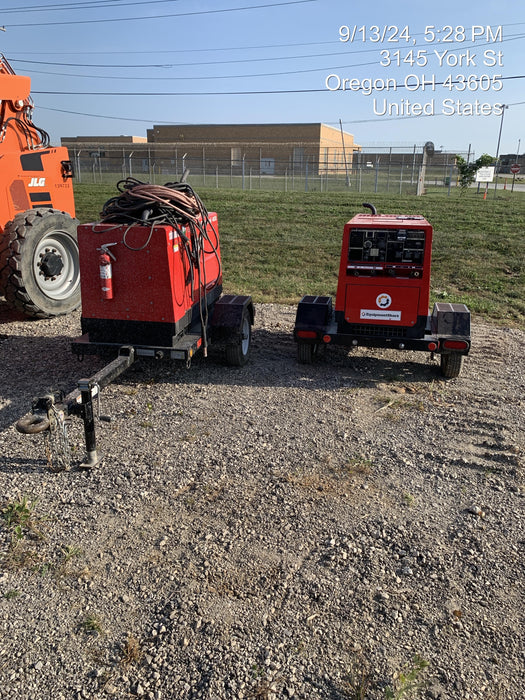 2022 Shindaiwa DGW400MDL Kubota D902 Engine, 23 HP, Dual Op Welder, Wire, Arc, Droop Stick, Tig, and CC Stick Functionality, Simulphase, 3 Phase and 1 Phase Gen Output, Single Axle NB Trlr, Slr Trckl Chrg 12V 12W, Fire Ext